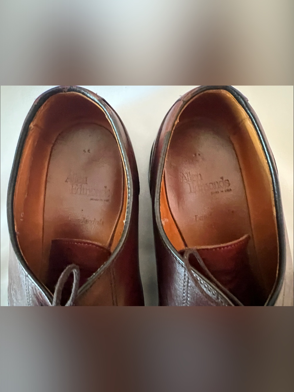 Allen Edmonds Men's Woven Cap-Toe Oxfords in Burgundy- Lauderdale - Picture 7 of 8